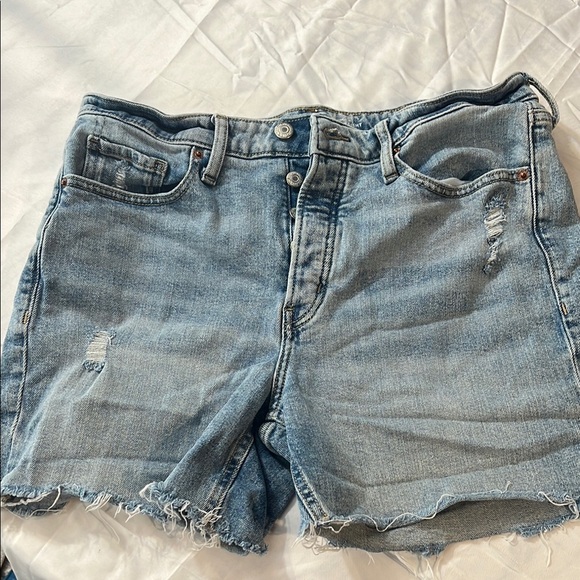 Old Navy Pants - Old Navy Blue Jean Shorts with Distressing and High-Waisted Style